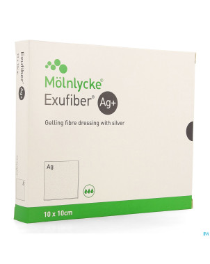 Exufiber ag gel.fibre dressing ster   10 x 10cm 10