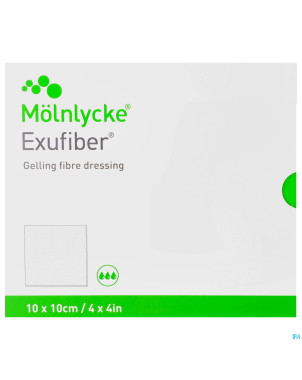 Exufiber ag gel.fibre dressing ster   10 x 10cm 10