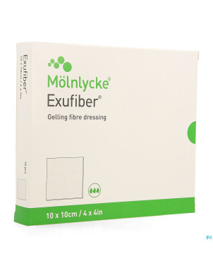 Exufiber gelling fibre dressing ster  10 x 10cm 10