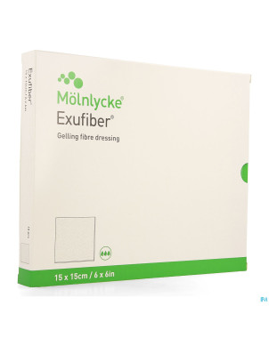 Exufiber gelling fibre dressing ster  15 x 15cm 10