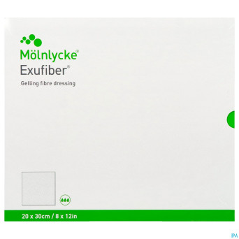 Exufiber gelling fibre dressing ster  20 x 30cm  5