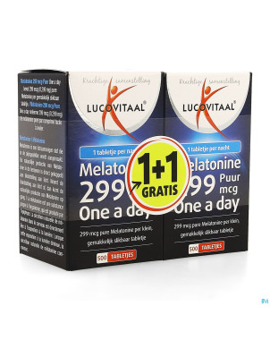 Lucovitaal melatonine 0,299mg comp 2x500  1+1grat.