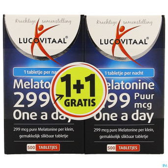 Lucovitaal melatonine 0,299mg comp 2x500  1+1grat.