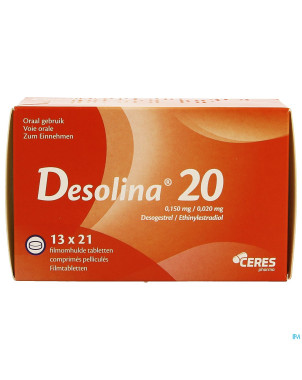 Desolina 20 0,020mg/0,150mg comp 13 x 21