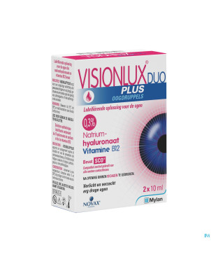 Visionlux plus gouttes yeux duo fl 2 x 10ml