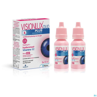 Visionlux plus gouttes yeux duo fl 2 x 10ml