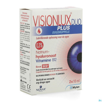 Visionlux plus gouttes yeux duo fl 2 x 10ml