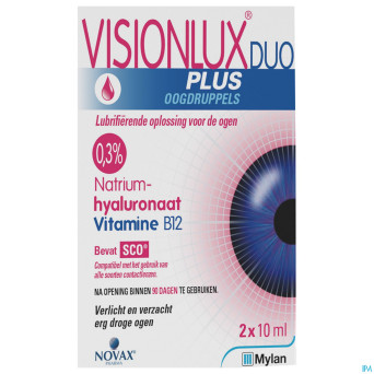 Visionlux plus gouttes yeux duo fl 2 x 10ml
