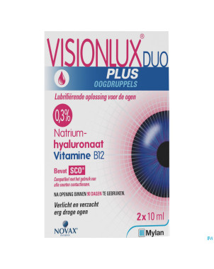 Visionlux plus gouttes yeux duo fl 2 x 10ml