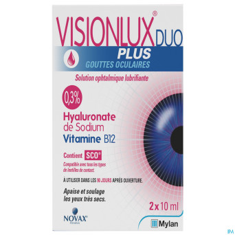 Visionlux plus gouttes yeux duo fl 2 x 10ml