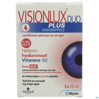Visionlux plus gouttes yeux duo fl 2 x 10ml