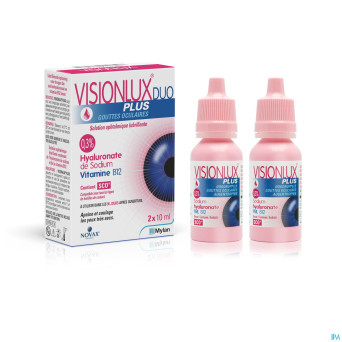 Visionlux plus gouttes yeux duo fl 2 x 10ml