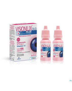 Visionlux plus gouttes yeux duo fl 2 x 10ml