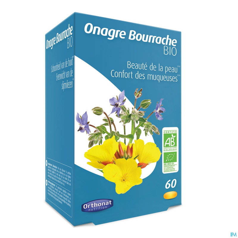Onagre bourrache bio    caps 60 orthonat