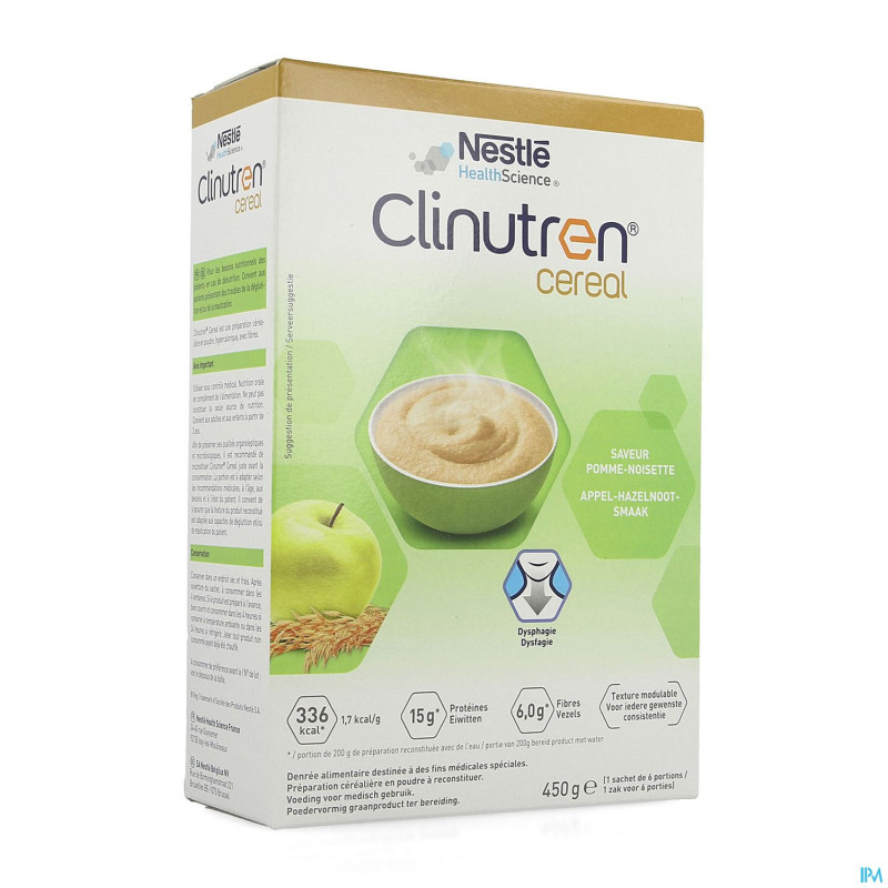Clinutren cereal pomme noisette    pdr 450g nf