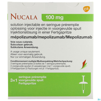Nucala 100mg sol inj ser preremplie  3 x 1ml
