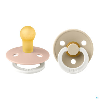 Bibs 1 sucette duo glow in dark vanilla/blush