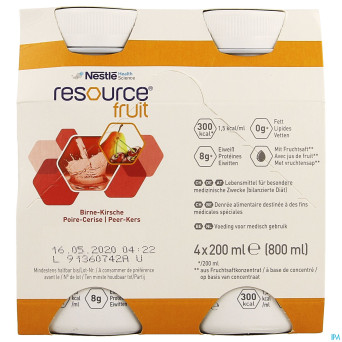 Resource fruit poire cerise    4x200ml 12415255