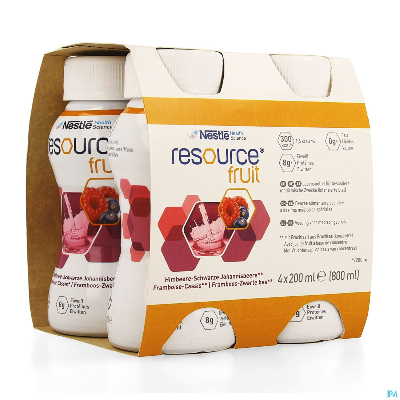 Resource fruit framboise cassis   4x200ml 12415273