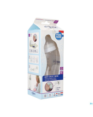 Difrax biberon-s wide verre blanc    310ml