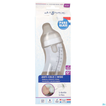 Difrax biberon-s wide verre blanc    310ml
