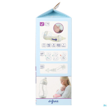 Difrax biberon-s wide verre blanc    310ml