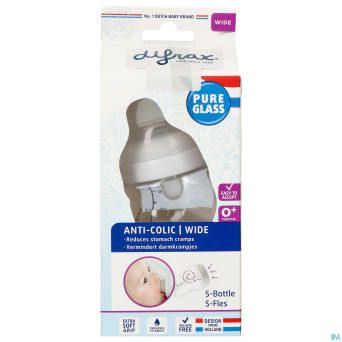 Difrax biberon-s wide verre   200ml