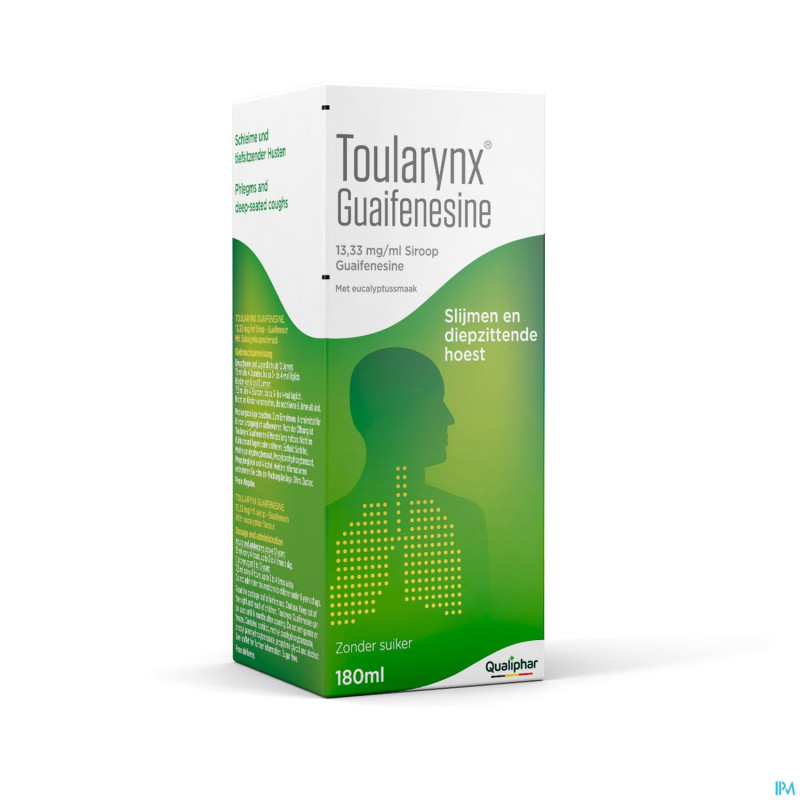 Toularynx guaifenesine 13,33mg/ml sirop    180ml