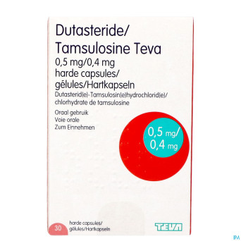 Dutasteride tamsulosine teva 0,5mg/0,4mg  caps  30