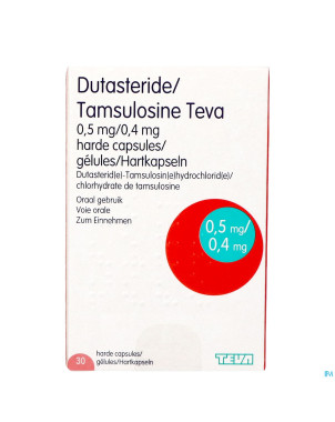 Dutasteride tamsulosine teva 0,5mg/0,4mg  caps  30