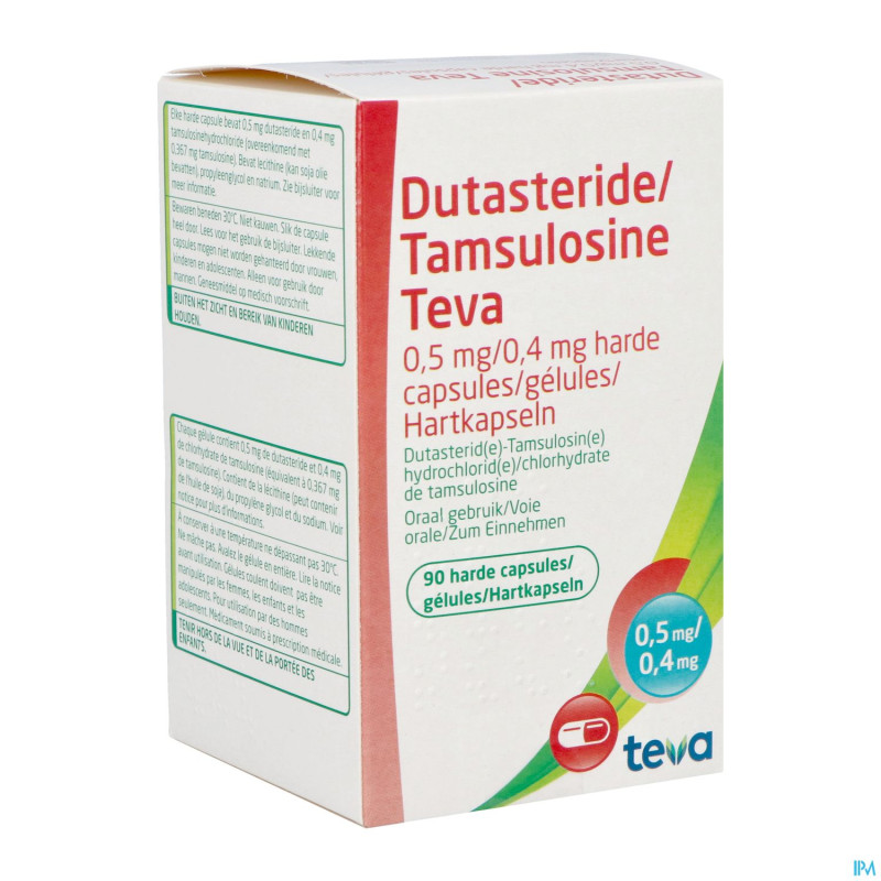 Dutasteride tamsulosine teva 0,5mg/0,4mg  caps  90