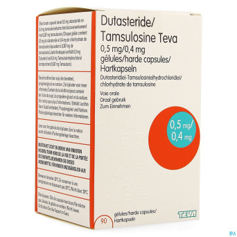 Dutasteride tamsulosine teva 0,5mg/0,4mg  caps  90