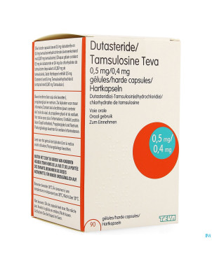 Dutasteride tamsulosine teva 0,5mg/0,4mg  caps  90