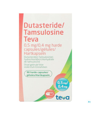 Dutasteride tamsulosine teva 0,5mg/0,4mg  caps  90