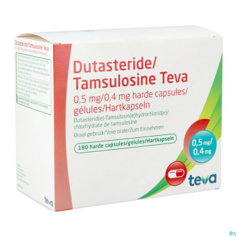 Dutasteride tamsulosine teva 0,5mg/0,4mg  caps 180