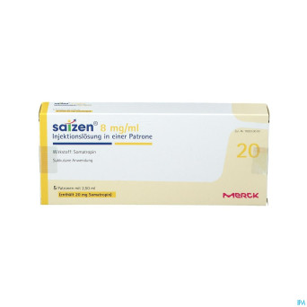 Saizen 8,00mg/ml 20mg sol inj  cartouche 1x2,50ml