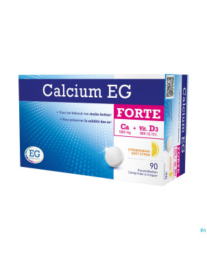 Calcium eg forte 1000mg/800ui citron comp croq 90