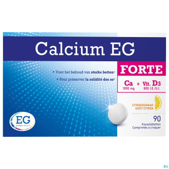 Calcium eg forte 1000mg/800ui citron comp croq 90