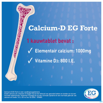 Calcium eg forte 1000mg/800ui citron comp croq 90