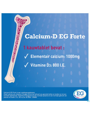 Calcium eg forte 1000mg/800ui citron comp croq 90