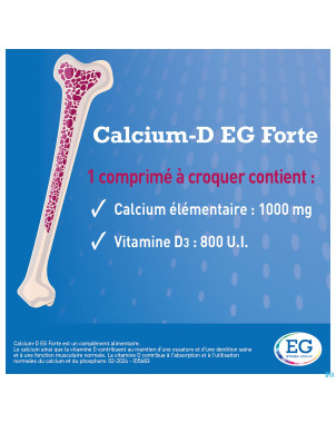 Calcium eg forte 1000mg/800ui citron comp croq 90