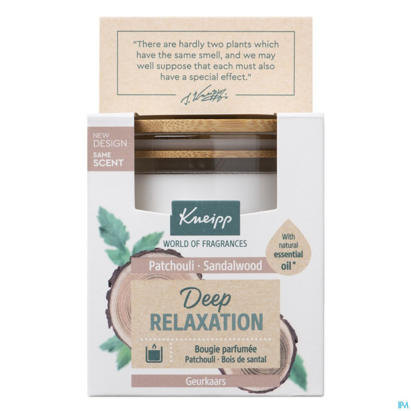 Kneipp bougie parfum bois santal-patchouli 145g
