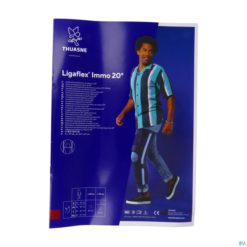 Thuasne ligaflex immo 20 long 50cm bleu m