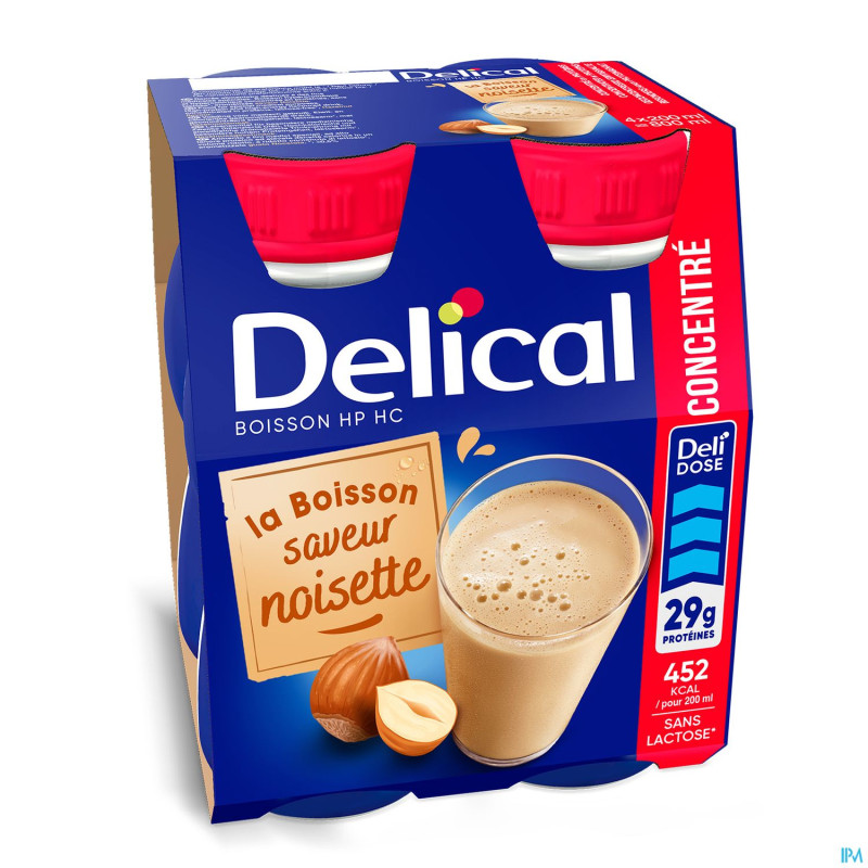 Delical hp hc boisson conc. noisette    4x200ml