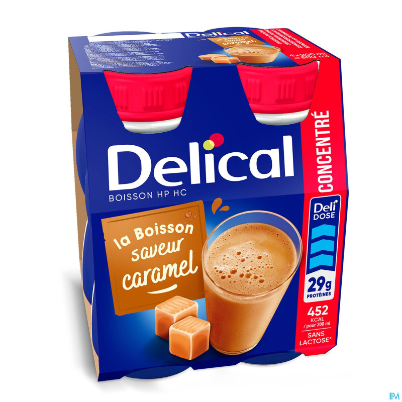 Delical hp hc boisson conc. caramel    4x200ml