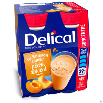 Delical hp hc boisson conc. peche abricot  4x200ml
