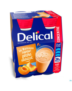 Delical hp hc boisson conc. peche abricot  4x200ml