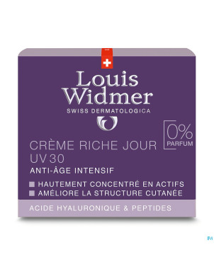 Widmer aai creme jour riche uv30 n/parf pot 50ml