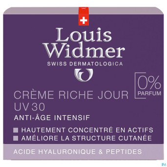 Widmer aai creme jour riche uv30 n/parf pot 50ml
