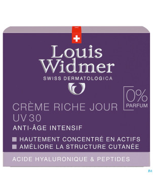 Widmer aai creme jour riche uv30 n/parf pot 50ml